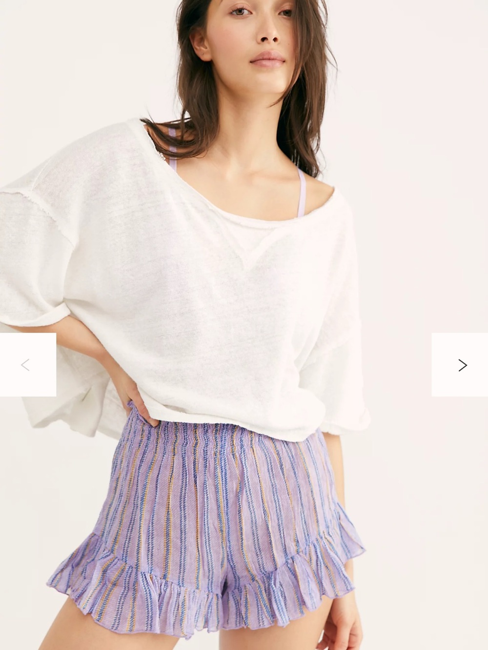 Free People Namaste Stripe Sleep Shorts - Picture 2 of 6